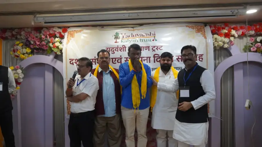 Office-bearers and guests on stage at the Foundation Day ceremony