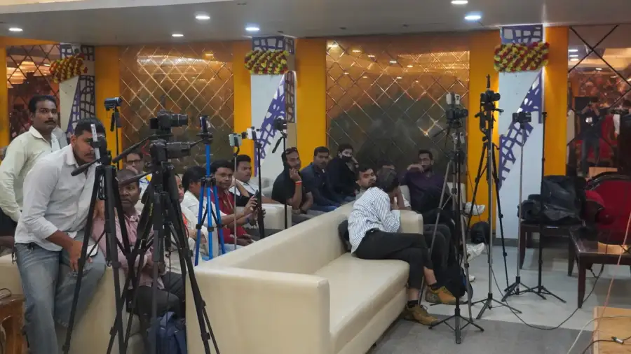 Media cameras cover the Dashak Samvad
